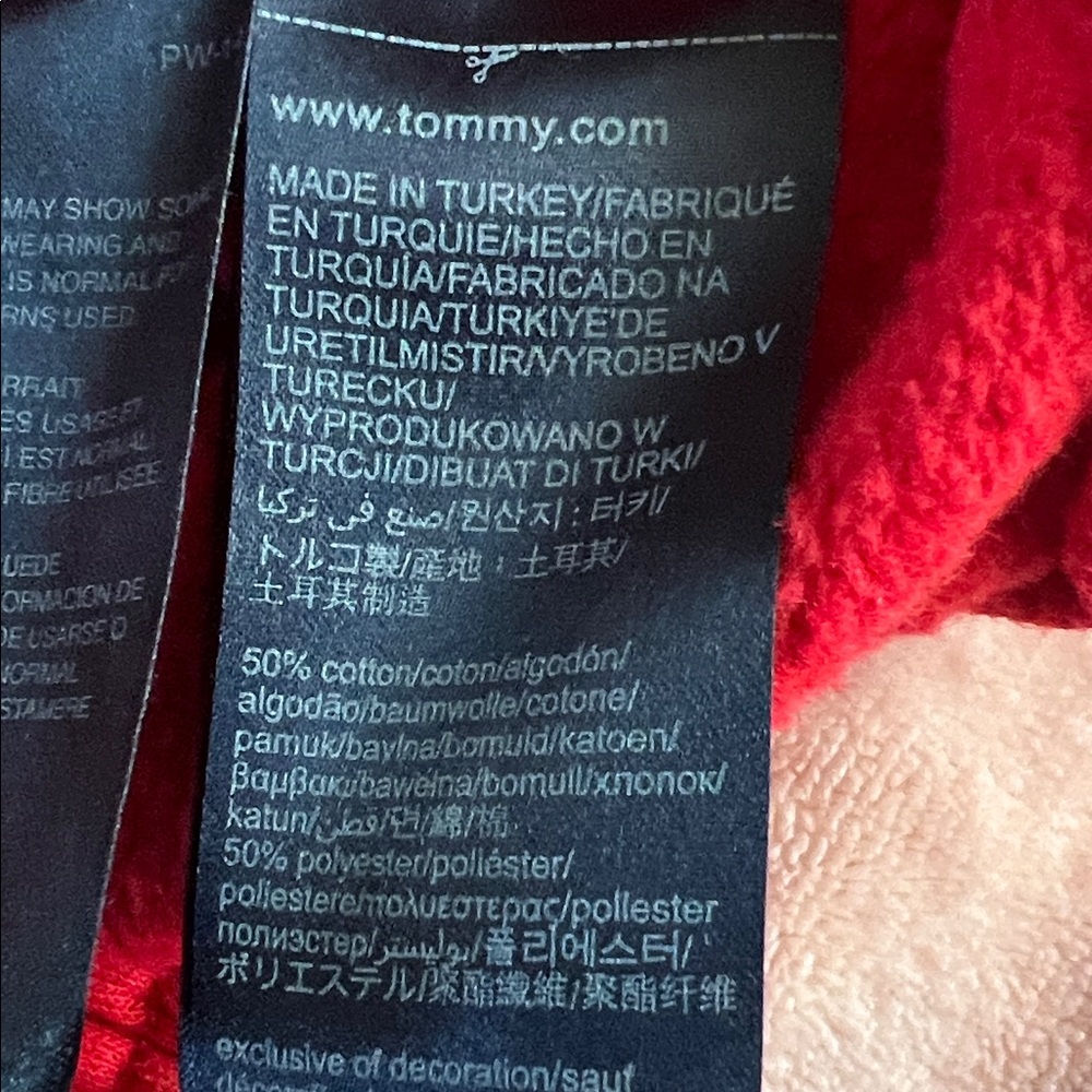 Tommy Hilfiger Jeans Cropped Retro 90s Hoodie Spell Out Sleeve Woman’s XS - Picture 8 of 8